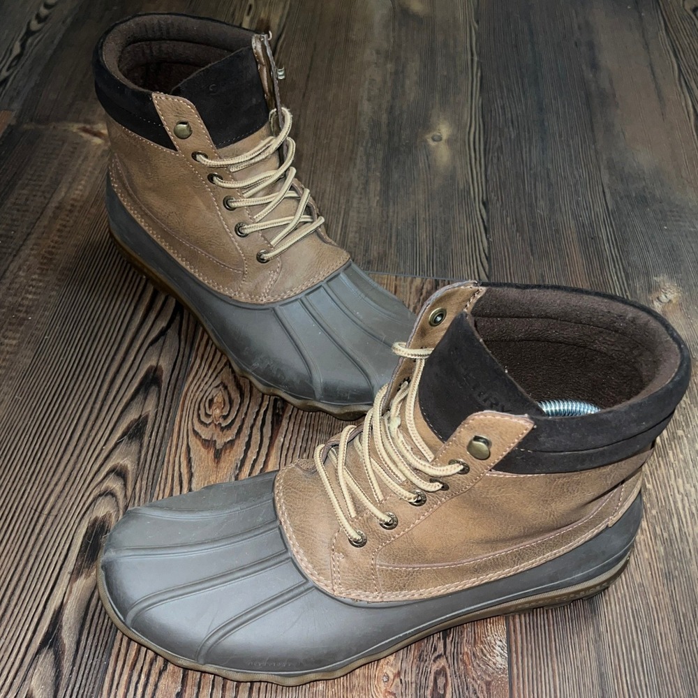 Sperry Top-Sider Avenue Duck Boots Men's 10.5 Tan Brown Waterproof STS14140
